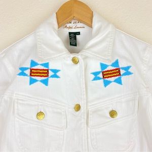 ✨Ralph Lauren✨St. Tropez White Denim Jacket - Size Petite